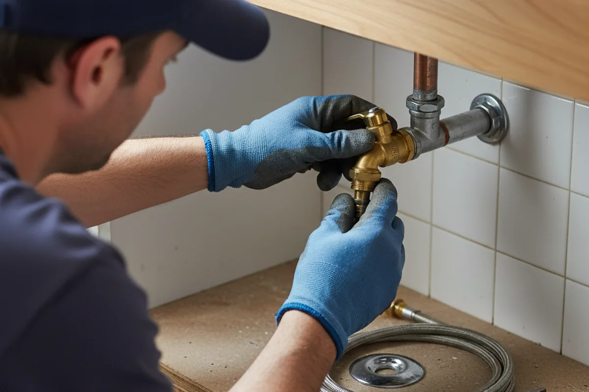 Shutoff valve and fitting work during Emergency Plumbing in Central Square